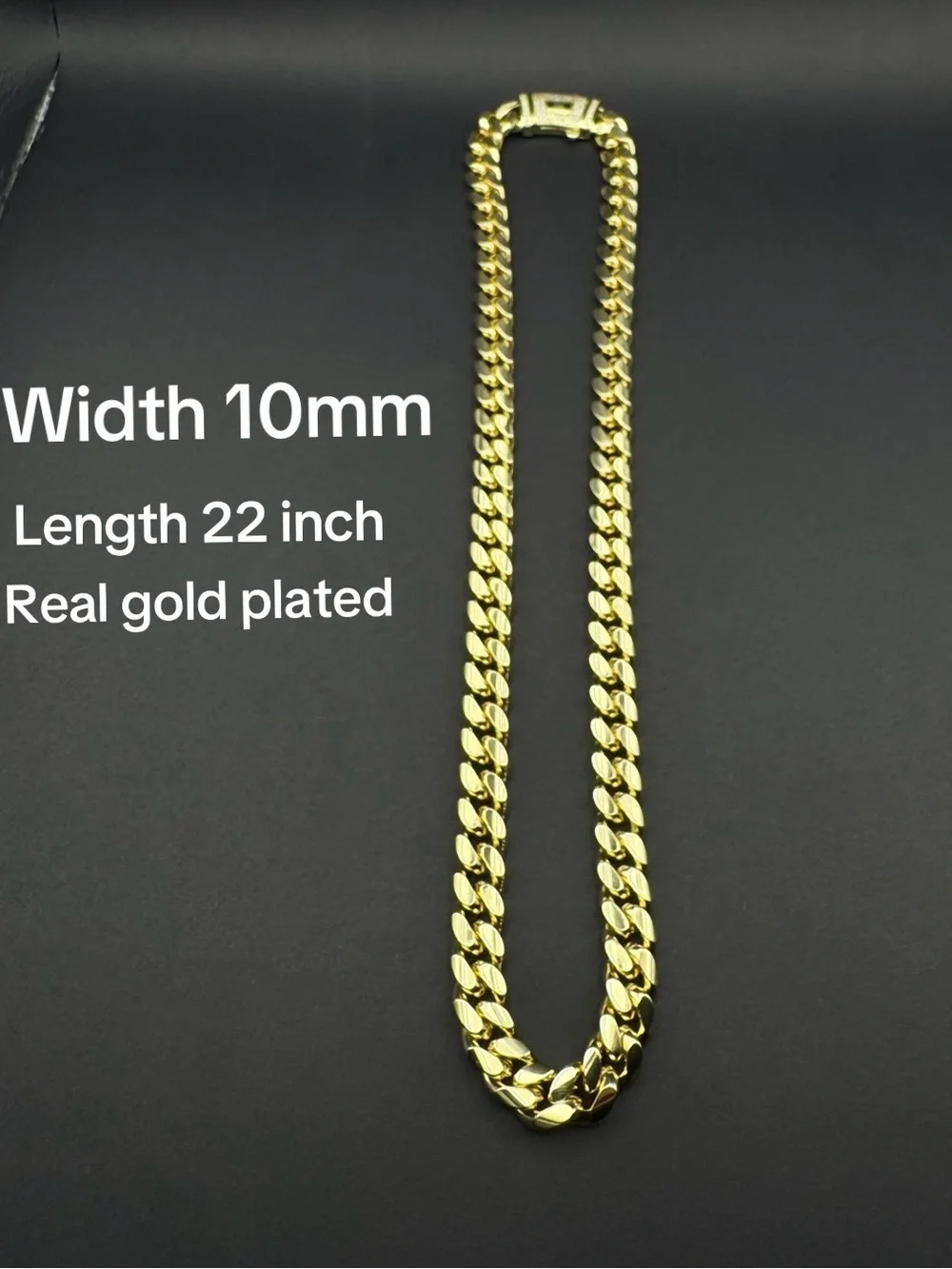 14k Gold Plated Cuban Link Chain Necklace - 22in high quality